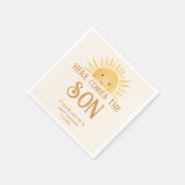 こ来この息子の男の子のシャワー スタンダードカクテルナプキン (角)