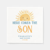 こ来この息子の男の子のシャワー スタンダードカクテルナプキン (正面)