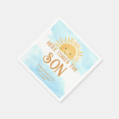 こ来この息子の男の子のシャワー スタンダードカクテルナプキン (角)