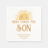 こ来この息子の男の子のシャワー スタンダードカクテルナプキン (正面)