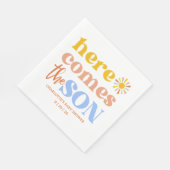 こ来この息子の男の子のシャワー スタンダードランチョンナプキン (角)