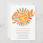 こ来この息子の男の子のシャワー 招待状 (正面)