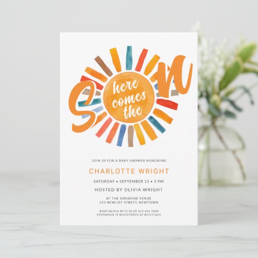 こ来この息子の男の子のシャワー 招待状 (スタンド正面)