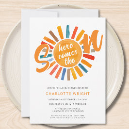 こ来この息子の男の子のシャワー 招待状