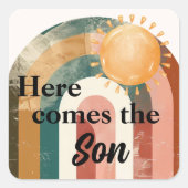 こ来この息子の男らし虹 スクエアシール (正面)