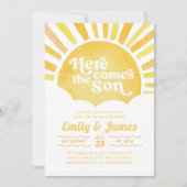 こ来この息子は私のサンシャインベビーシャワー 招待状 (正面)