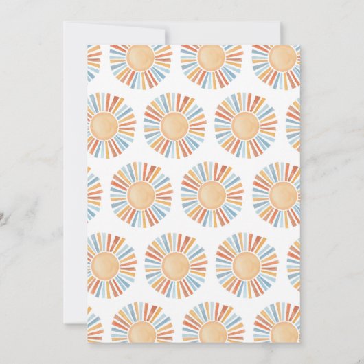 こ来この息子は私のサンシャインベビーシャワー 招待状 (裏面)