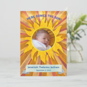 こ来この息子カスタム写真誕生の発表 案内状 (スタンド正面)