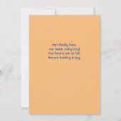 こ来この息子カスタム写真誕生の発表 案内状 (裏面)