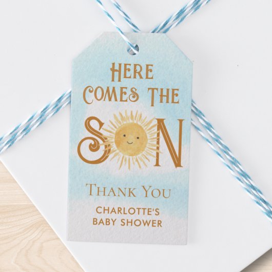 こ来この息子ボホ赤ちゃんシャワー ギフトタグ