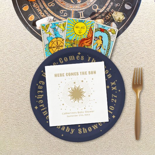 こ来この息子 |天の赤ちゃんシャワー スタンダードランチョンナプキン