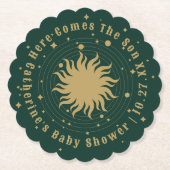 こ来この息子 |天の赤ちゃんシャワー ペーパーコースター (正面)