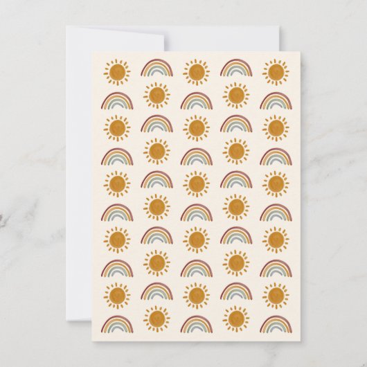 こ来この息子 Boho Rainbow Boy Baby Shower | Boho Rainbow 招待状 (裏面)