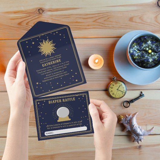 こ来この息子 | Sunタロットベビーシャワー オールインワン招待状