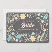 こ来この花嫁。モダンフローラブライダルシャワー 招待状 (正面)