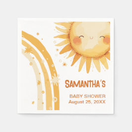 こ来このSun boho赤ちゃんシャワーエンクロージャカード スタンダードカクテルナプキン