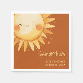 こ来このSun boho赤ちゃんシャワーエンクロージャカード スタンダードカクテルナプキン