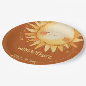 こ来このSun boho赤ちゃんシャワーエンクロージャカード ペーパープレート (アングル)