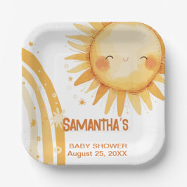 こ来このSun boho赤ちゃんシャワーエンクロージャカード ペーパープレート