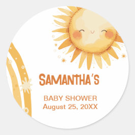 こ来このSun boho赤ちゃんシャワーエンクロージャカード ラウンドシール