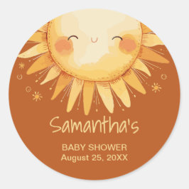 こ来このSun boho赤ちゃんシャワーエンクロージャカード ラウンドシール