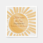 こ来このSun Ray Yellowブライダルシャワー スタンダードカクテルナプキン (正面)