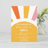 こ来このSun Ray Yellowブライダルシャワー 招待状 (スタンド正面)