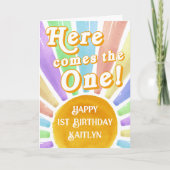 こ来これ！レトロボホサン1歳の誕生日 カード (正面)