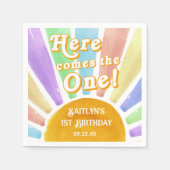 こ来これ!レトロボホサン1歳の誕生日 スタンダードカクテルナプキン (正面)