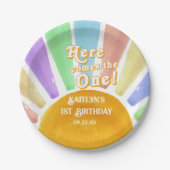 こ来これ!レトロボホサン1歳の誕生日 ペーパープレート (正面)