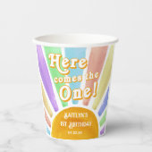 こ来これ！レトロボホサン1歳の誕生日 紙コップ (正面)