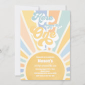 こ来こOne Boho Sunshine 1st誕生日 招待状 (正面)