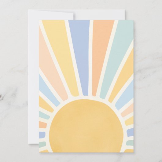 こ来こOne Boho Sunshine 1st誕生日 招待状 (裏面)