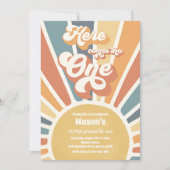 こ来こOne Boho Sunshine 1st誕生日 招待状 (正面)