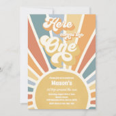 こ来こOne Boho Sunshine 1st誕生日 招待状 (正面)