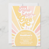 こ来こOne Boho Sunshine 1st誕生日 招待状 (正面)