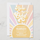 こ来こOne Boho Sunshine 1st誕生日 招待状 (正面)