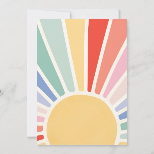 こ来こOne Boho Sunshine 1st誕生日 招待状 (裏面)