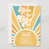 こ来こOne Boho Sunshine 1st誕生日 招待状 (正面)