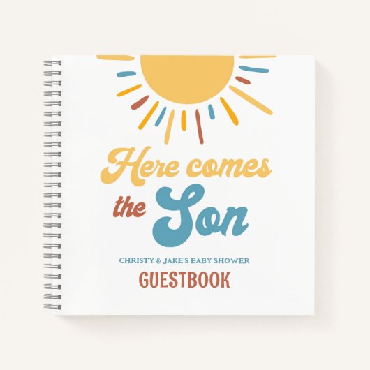 こ来こThe Son Boy Baby Shower Guestbook ノートブック (正面)