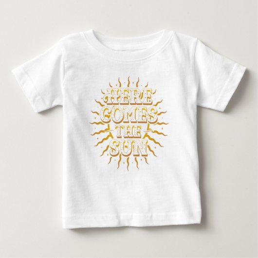 こ来こThe SunベビートップTシャツ/ホワイト ベビーTシャツ (正面)