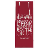 こ楽しむのボトル | 先生おもしろいクリスマス ワインギフトバッグ (裏面)