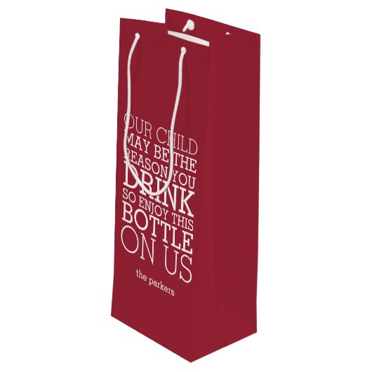 こ楽しむのボトル | 先生おもしろいクリスマス ワインギフトバッグ (裏面アングル)