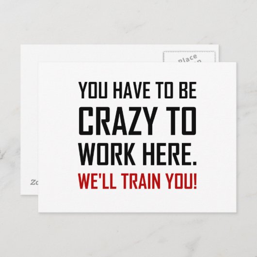 こ熱狂するこで修業するおもしろい ポストカード (正面/裏面)