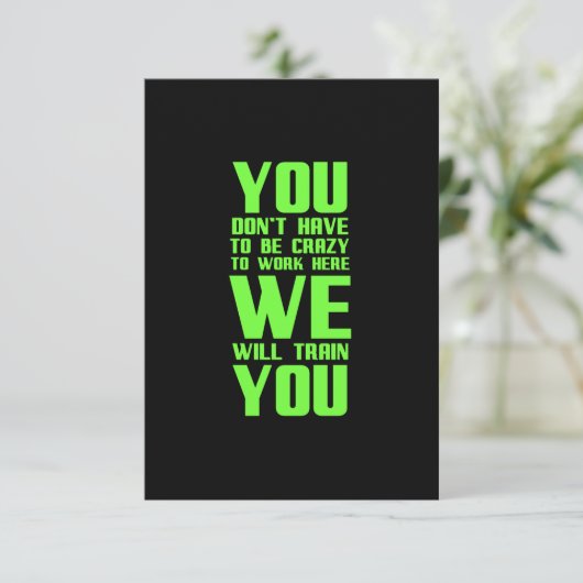 こ熱狂するこで働くおもしろい従業員への贈り物 サンキューカード (スタンド正面)