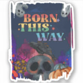 こ生まれこの方法 – ハロウィーンLGBTQIAプライド シール (正面)