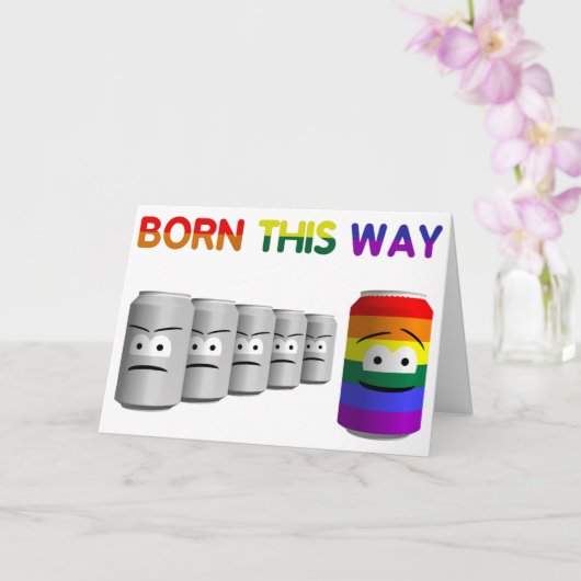 こ生まれそLGBTレインボーストライプー カード (蘭)