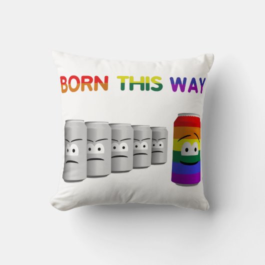 こ生まれそLGBTレインボーストライプー クッション (正面)