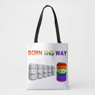 こ生まれそLGBTレインボーストライプー トートバッグ