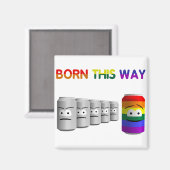 こ生まれそLGBTレインボーストライプー マグネット (正面/裏面)